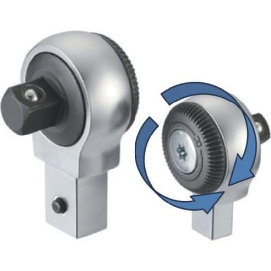 TRUSCO Round Ratchet 9x12mm Mounting Head, 6.35mm Drive, Size, RRH2-912