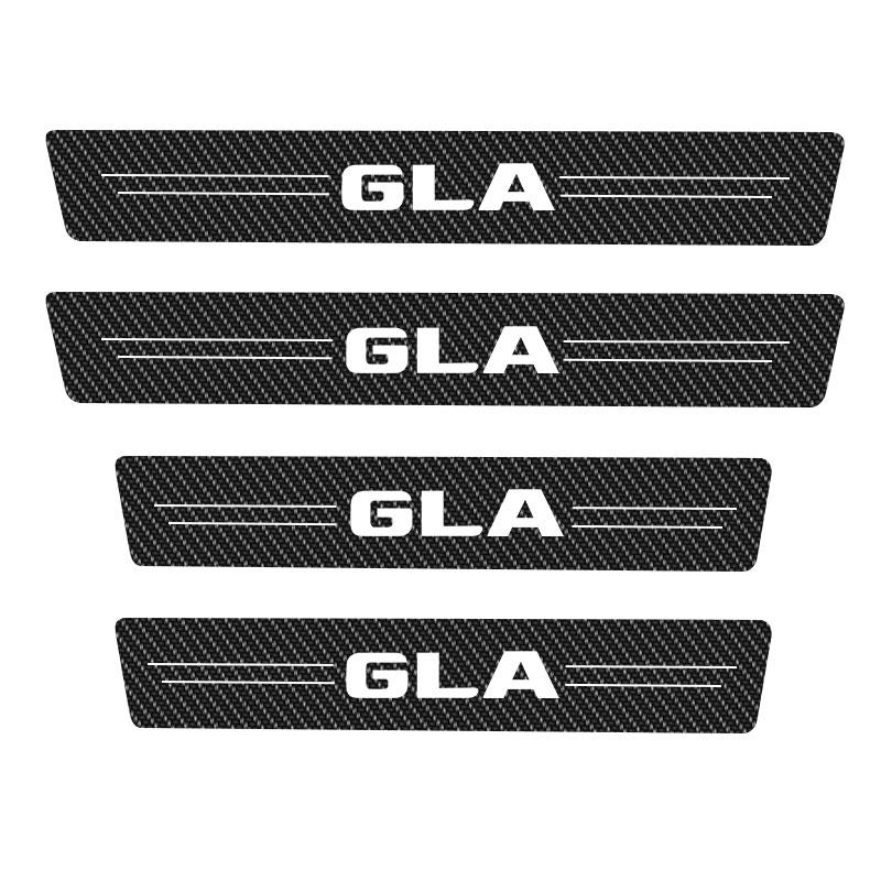 Four Carbon Fiber Scratch Protection Stickers for Car Doorsill Are Applicable To Mercedes Benz W124 W203 W204 ML Auto