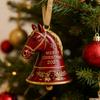 Merry Christmas Horse Bell Decoration Home Office Holiday Party Xmas Tree Horse Shape Bell Eyes Hanging Ornament Horse Lover Gift