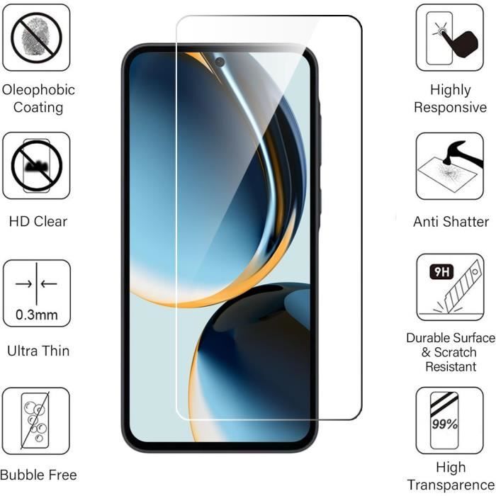 Tempered Glass Screen Protector - Booling - for Samsung Galaxy A36 - 3 Pieces - Shockproof - Transparent