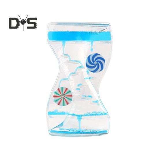 Liquid Motion Bubbler Timer Rotary Wheels Stress Relief Colorful Oil Dropping Hourglass Fidget Toy Home Office Desktop Decoration Kids Adults Gift