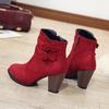Autumn Winter Women High-heeled Boots Comfortable Warm Women's Cotton Shoes New Wear-resistant Non-slip Womens Boots Botas Mujer