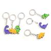 Cute Cartoon Animal Family Trio Wooden Puzzle Keychain Pendant