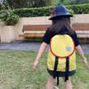 Color Solid Childrens Backpack Canvas Large Capacity Curved Straps Shoulder