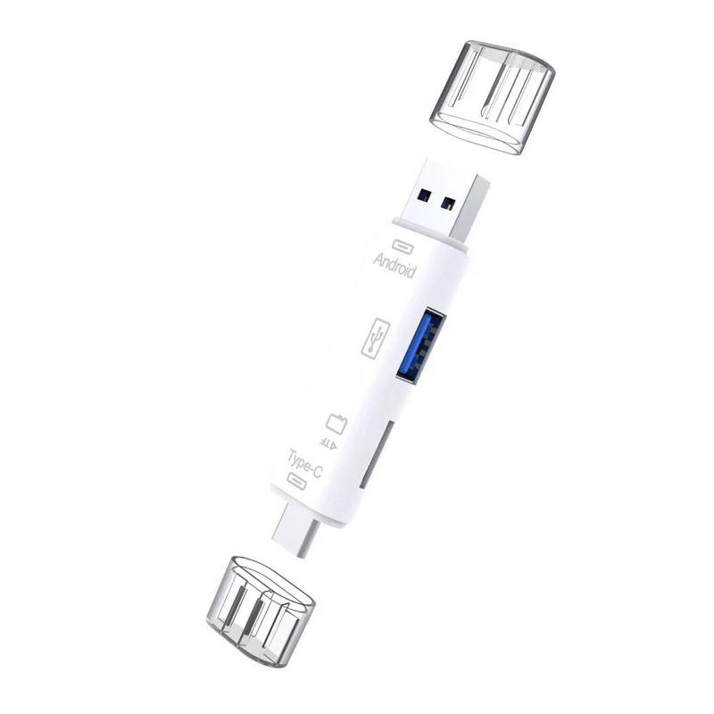 5 In 1 Type-c Reader Multi-function Multifunction Usb Type C/Usb /Micro Usb/Tf Memory Card Reader OTG Card Reader
