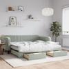 VidaXL Daybed and Trundle and Drawers Light Grey 100x200 Cm Velvet 3197142