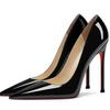 Red Soles High Heels Women's Thin Heels Sexy Black Bed Pointed High Heels Patent Leather Size French Single Shoes Women