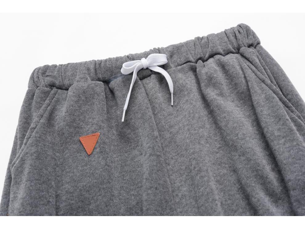 Women's Autumn/Winter Fleece Fashion Leather Patch Hooded Sportswear Set