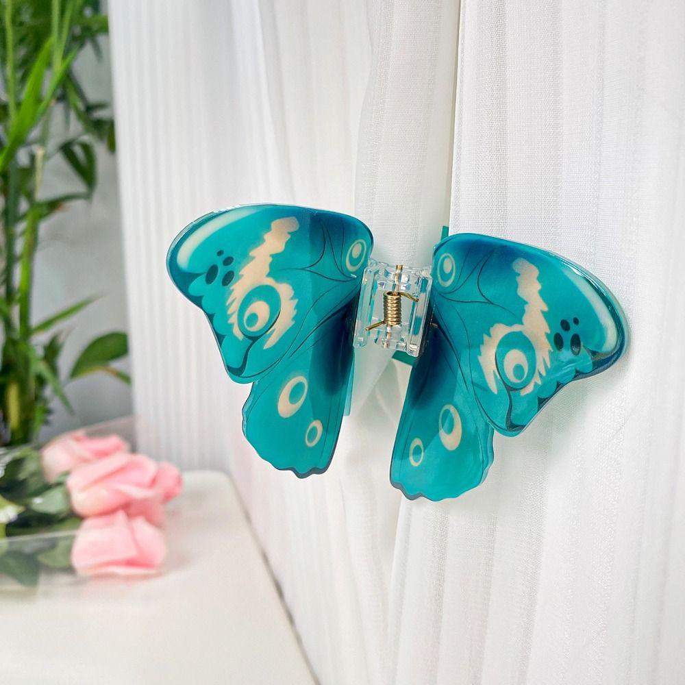 Animals Butterfly Hair Claw Printing Large Shark Clip Creative Butterfly Hair Clip  Female