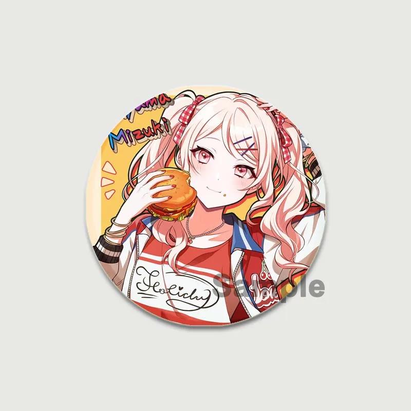 32/44/58mm Cute Project SEKAI Anime Pins Akiyama Mizuki Tinplate Badge DIY Custom Cartoon Girl Brooch Pin for Hat Bag Fans Collection Gifts