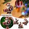 3PCS Acrylic Mini Santa Claus Cartoon Xmas Hanging New Hanging Accessories  Home