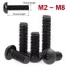 M2 M2.5 M3 M4 M5 M6 M8 Grade 10.9 Alloy Steel Screws Hex Socket Round Head Cap Black Screw Furniture Fastener Bolt