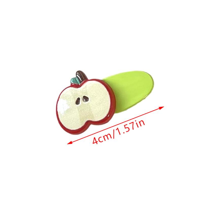 Cute Small Fresh Red Apple Hair Clip Duckbill Clip Sweet Girl Hairpin All-Match Bangs Side Clip Headwear Barrette Hair Accessory