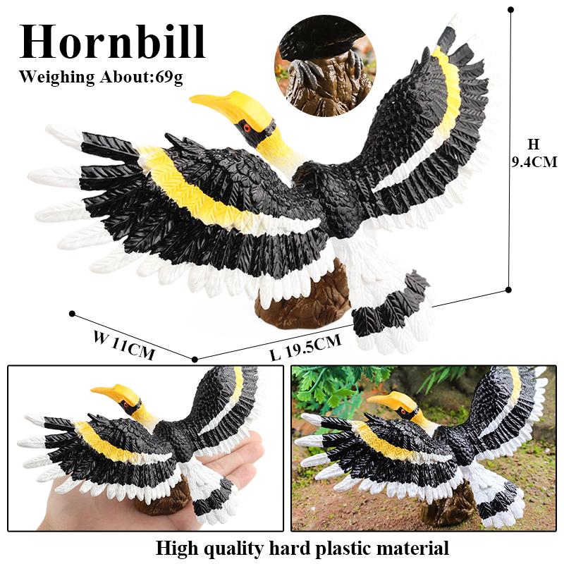 Oenux Bird Nest Animals Peacock Parrot Trogon Hornbill Owl Model PVC Action Figures Big Garden Decoration Cute Kids Toy Gift