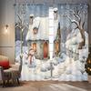2023 Happy New Year Snow Scenery Reindeer Festival Curtains 3D Christmas Decoration Living Room Bedroom Drapes Custom