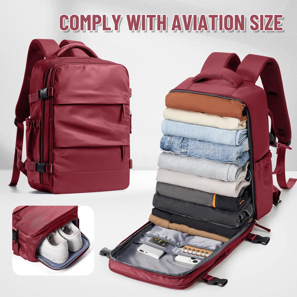 Cabin Backpack 40X30X20 Airplane Travel Backpack Women Men Backpack, Laptop Bag Bookbag Waterproof Shoe Compartment Backpack