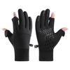 New Cycling Gloves Men's Winter Outdoor Sports Waterproof and Non Slip Two Finger Touch Screen Plus Velvet Warm Gloves