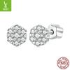 Shining Hexagonal Moissanite Stud Earrings For Women, Charming And Elegant S925 Sterling Silver Stud Earrings.
