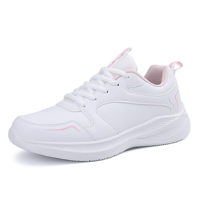 Fashion Autumn Winter Sports Shoes for Women Leather Running Shoes Woman Slip On Lightweight Walking Shoes Black Casual Tennis Shoes