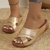 Fashion Women Sandals Wedge Heels Sandals For Summer Shoes Women Lightweight Slippers Summer Elegant Woman Heeled Shoes Wedges Footwear
