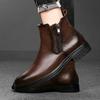 Fashion 2025 New Men's Casual Boots Genuine Cowhide Leather Comfortable Luxury Brand Fashion High-quality Business Office Chelsea Boots