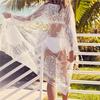 2024 Mesh Cover Up Saida De Praia Embroidery Swimsuit Cover Up Sarong Kimono Summer Beach Cover