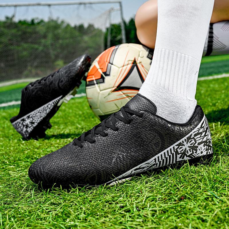 35-45 Men's Low-top Football Shoes Outdoor Long-nailed Blue &White Porcelain Sports Football Boots Large Size Youth Sports Children's Football Boot