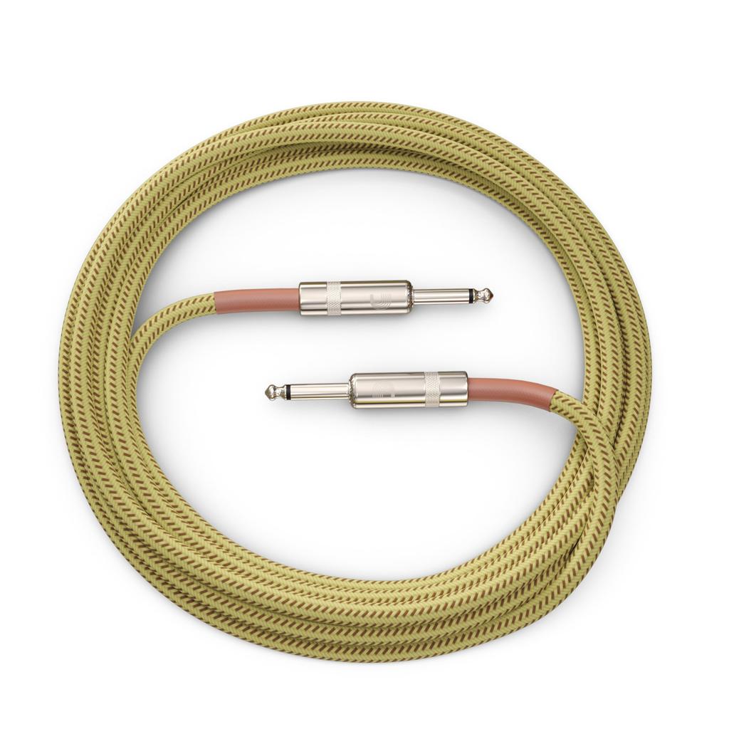 Shielded Cable Custom Series Braided Instrument Cable Tweed D'Addario (Guitar Shield) PW-BG-15TW (4.6m S-S) []