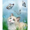 Diamond Painting 5D Diamond Embroidery Needlework Mosaic Cross Stitch Home Decor Cat and Butterfly