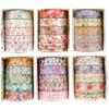 YUBX Masking Blooming Floral Washi Cute Thin Strips for DIY Gift and Gift Decorations Tape, 30-Piece Set, Tape, Crafts, Journals, Planners,