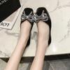 Fashion Ballet Flats Shoes for Women Fashion Rhinestones Bow Flat Footware Female Moccasin Boat Shoes Chaussure Femme 2024