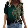 Summer 6XL Women's T-Shirt Vintage Casual Black Fashion V Neck Pullover Short Sleeve Printed Loose Daily Tops Design Clothe