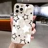 Cute Black Stars Silicone Phone Case For iPhone 16 15 14 13 12 11 Pro Max 13 Mini XS Max XR X 7 8 Plus SE 2020 Shockproof Cover