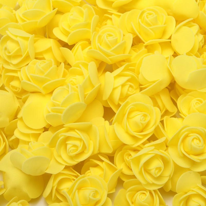 500 Pieces Teddy Bear of Roses 3.5cm Foam Wedding Decorative Christmas Decor for Home Diy Gifts Box Artificial Flowers KTY