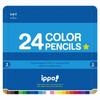 Tombow Colored Pencils 24 Colors for Elementary School Students Plain Blue Ippo! (Sliding Can) CL-RPM0424C