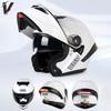 Motorcycle Helmet for Men And Women Safety Scooter Motorcycle Helmets With Rechargeable Led Lights  Helmet