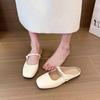 Flat-bottomed Temperament Bag Head Half Slippers Women's Shoes Wear Soft-soled New Spring and Summer French Mary Jane Half-tray Single Shoes