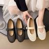 Solid Color Simple Buckle Women's Shoes Summer New Light Mouth Flat Bottom Hollow Hole Shoes Versatile Casual Shoes Women