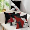 Home Decor Pillowcase Living Room Elegant Lady Pattern Sofa Pillowcase Red Black Cushion Cover Home Decor