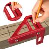 1pc Carpenter Square Aluminum Alloy Miter Triangle Ruler Hole Scriber Woodworking Square Protractor 45/90 Degree Measuring Tools