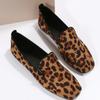 Fashion Summer Women's Flats Slip On Square Toe Shoes for Women Outdoor Causal Leopard Shoes