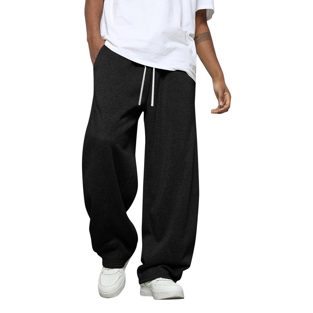 Men's Solid Color Loose Wide Leg Sweatpants Men's Casual Fashion Sweatpants