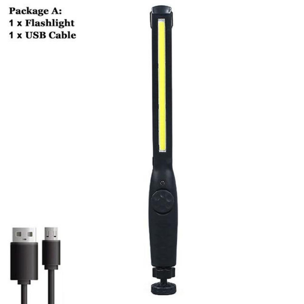 1PC COB LED Flashlight Magnetic Work Light USB Rechargeable Torch Hook Portable Lantern Inspection Light Camping Car Repair Lamp
