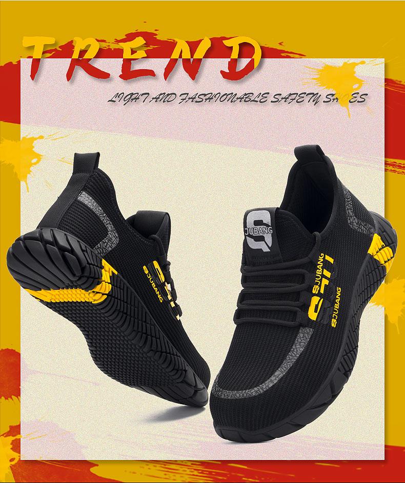 Breathable Fashion Anti Smash Anti-Slippery and Wear-Resistant Steel Toe Work Industrial Safety Shoes for Mens