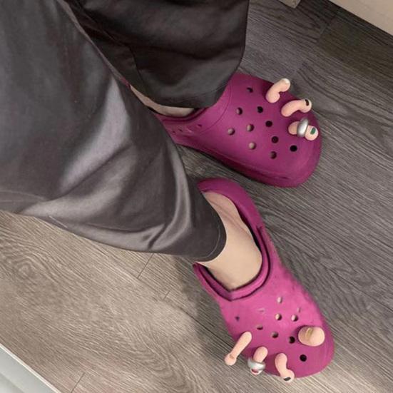 1 Set Toe Charms Funny Simulation Foot Thumb Shoe Charms Decoration Accessories for Kids Adults