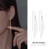 Banyan Tree S925 Silver Korean Tassel Earrings - Elegant Long Sequin Design for Women