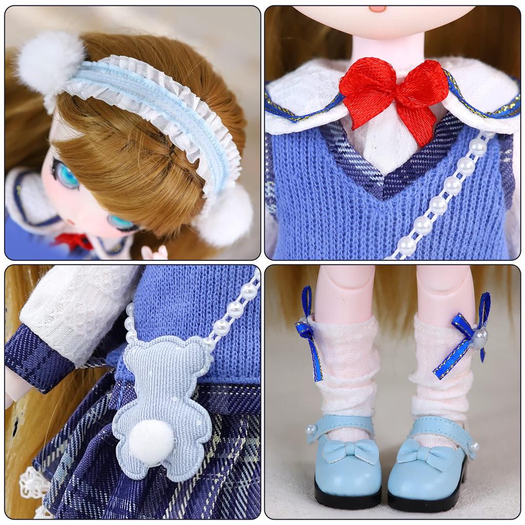 ICY Fortune Days BJD Doll Anime Style Doll Set with 28 Mechanical Perfect for DIY and Girl Doll 1/6 - Joints, Gifts, Decoration, Exercises,