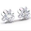 Kuaishou Four-Leaf Clover Small Ear Studs Female Silver-Plated Ear Studs Fashion Silvering Earrings Ear Rings Korean Silver Jewelry