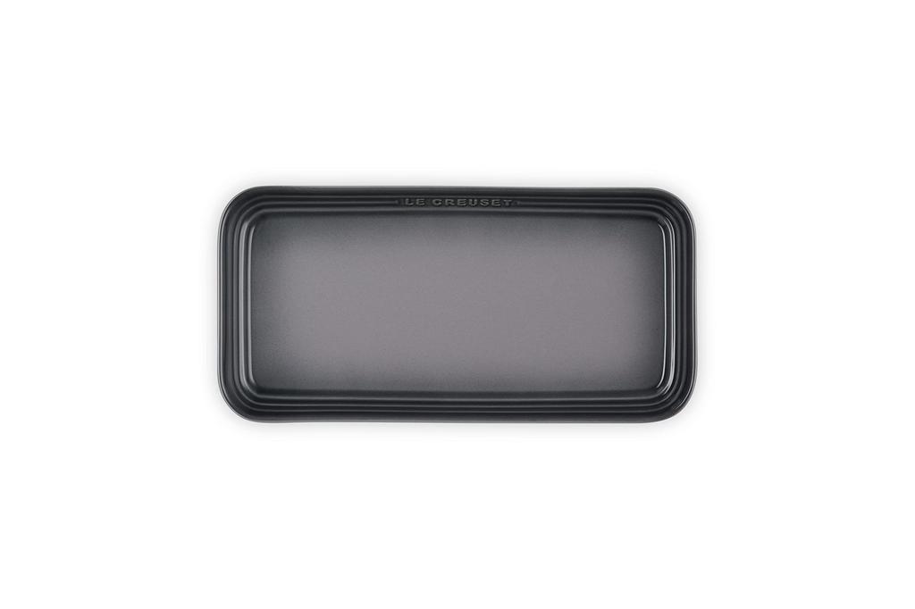 Le Creuset Léger Rectangular Plate, 25cm, Flint, Heat and Cold Resistant, Microwave, Oven, and Dishwasher Safe, Oven Dish, Bakeware, Long Plate,