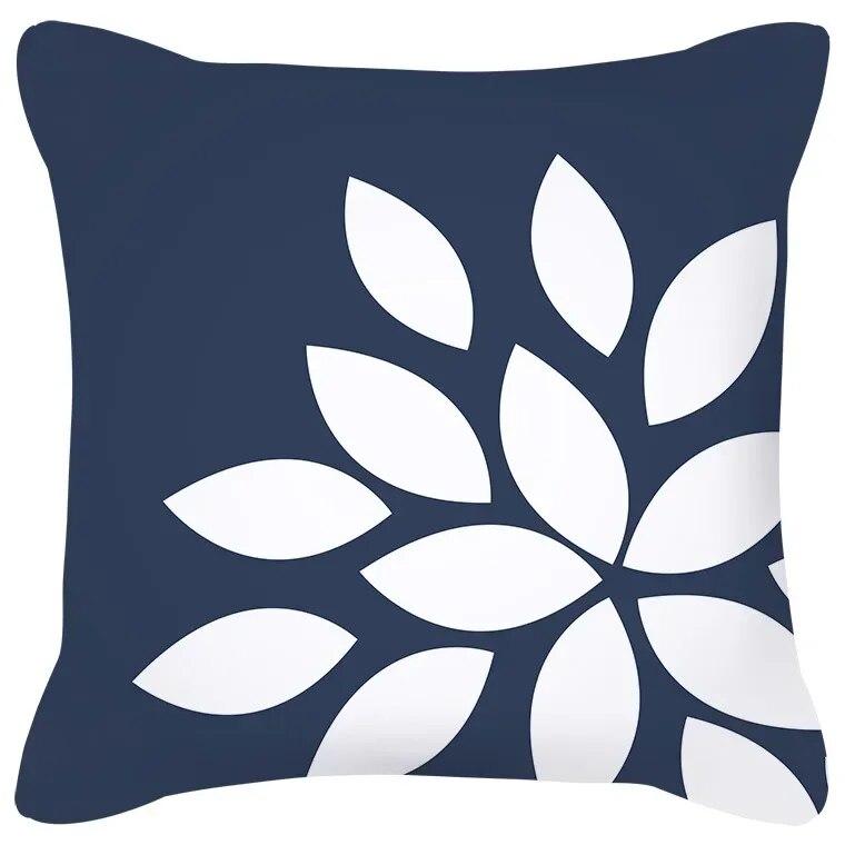 Pillowcase Navy Blue Geometric Pattern  Decorative  Home